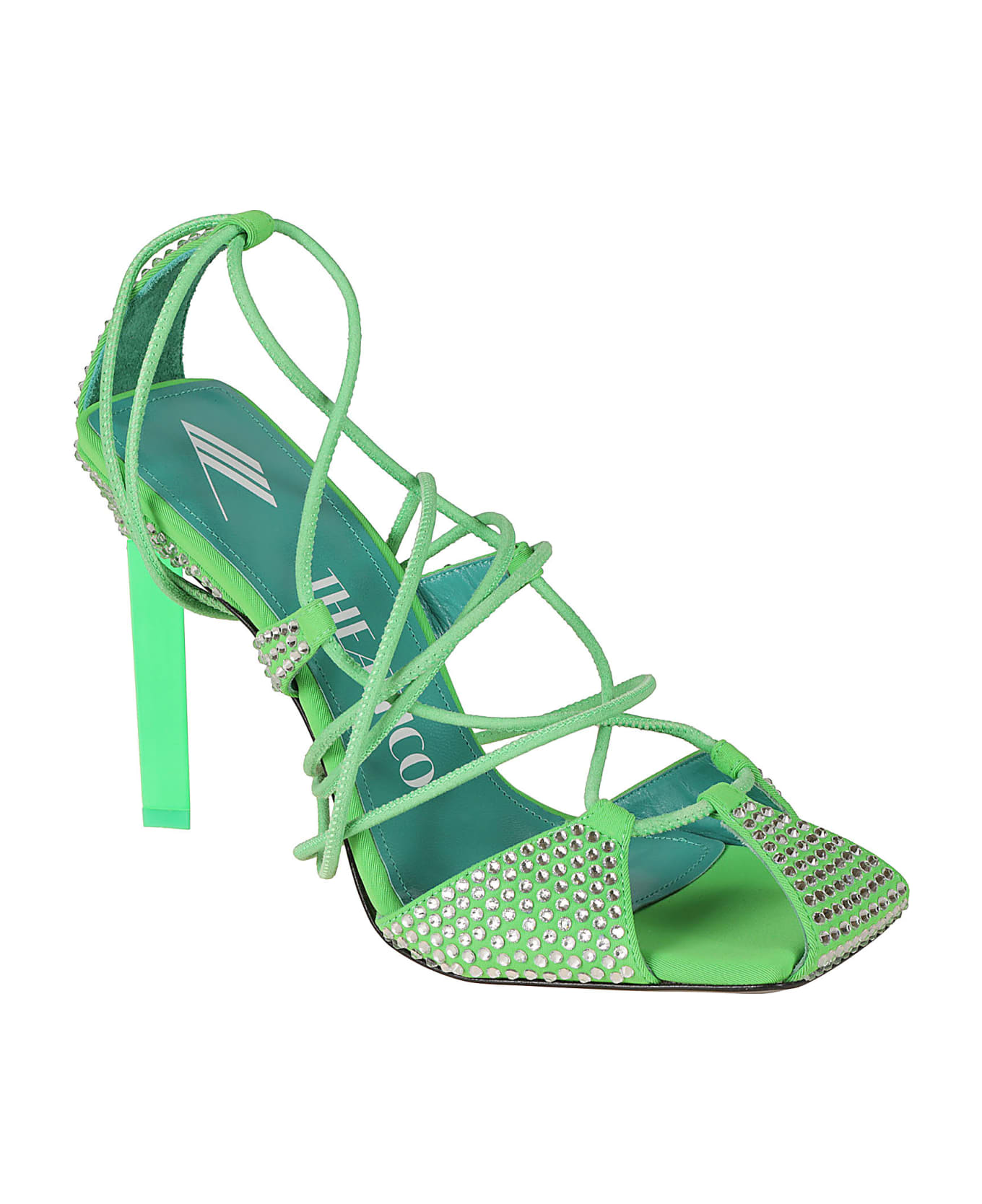 The Attico Adele Lace-up Pumps - Fluo Green