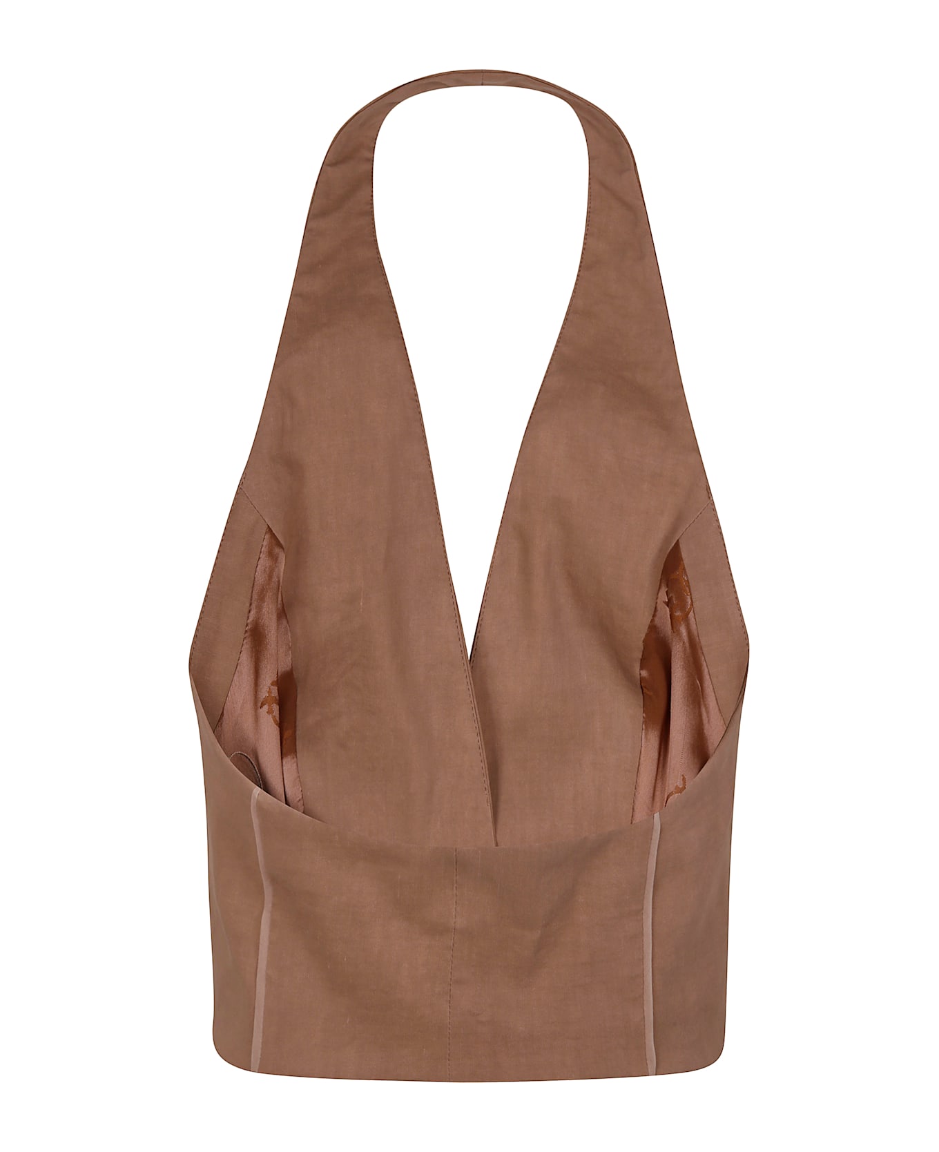 Pinko Open Back Short Vest - Brown