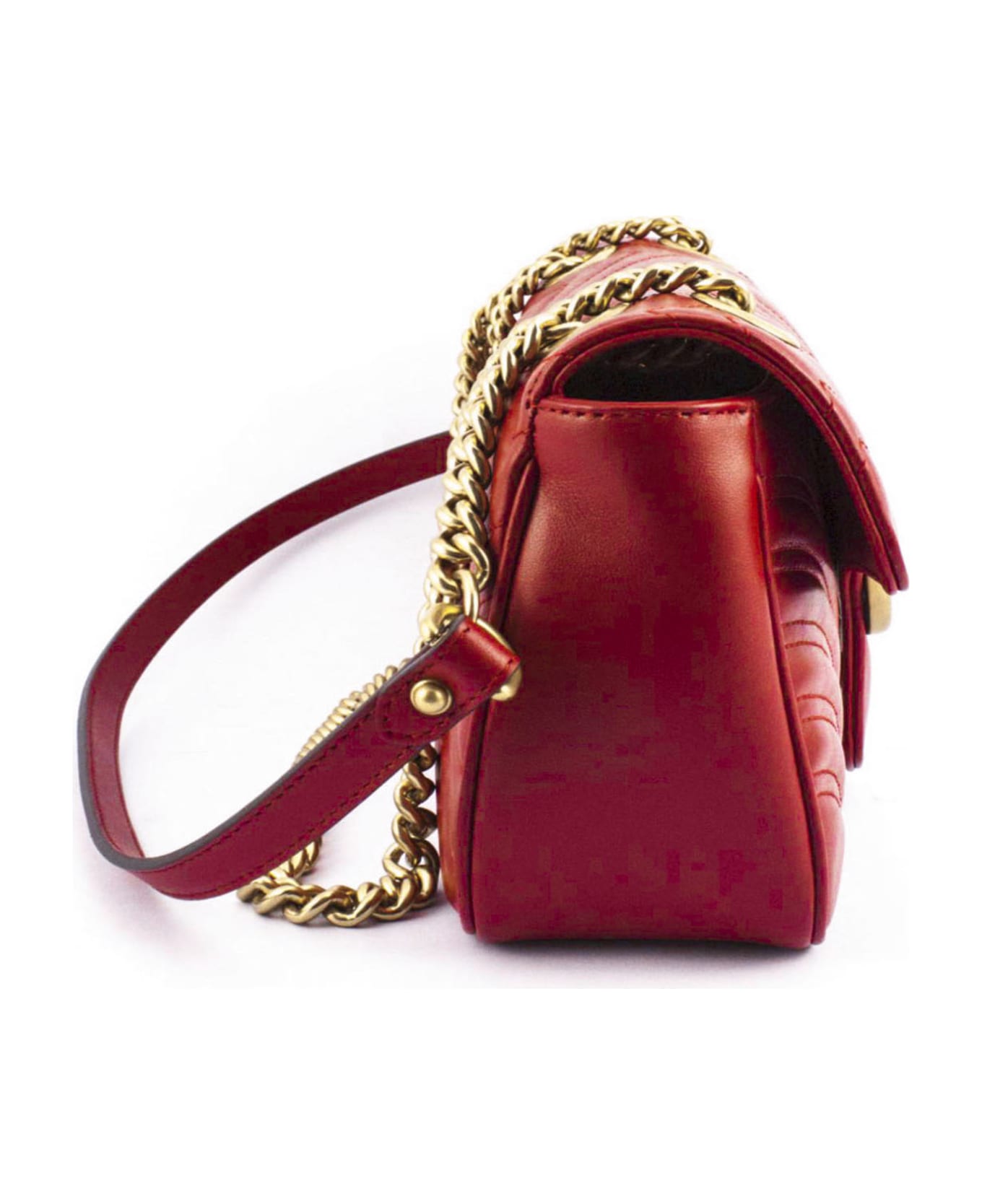 Gucci Gg Marmont Red Matelassè Leather - Rosso