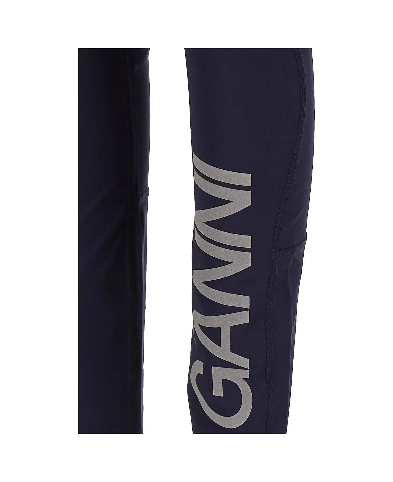 Ganni Logoed Leggings - Blu