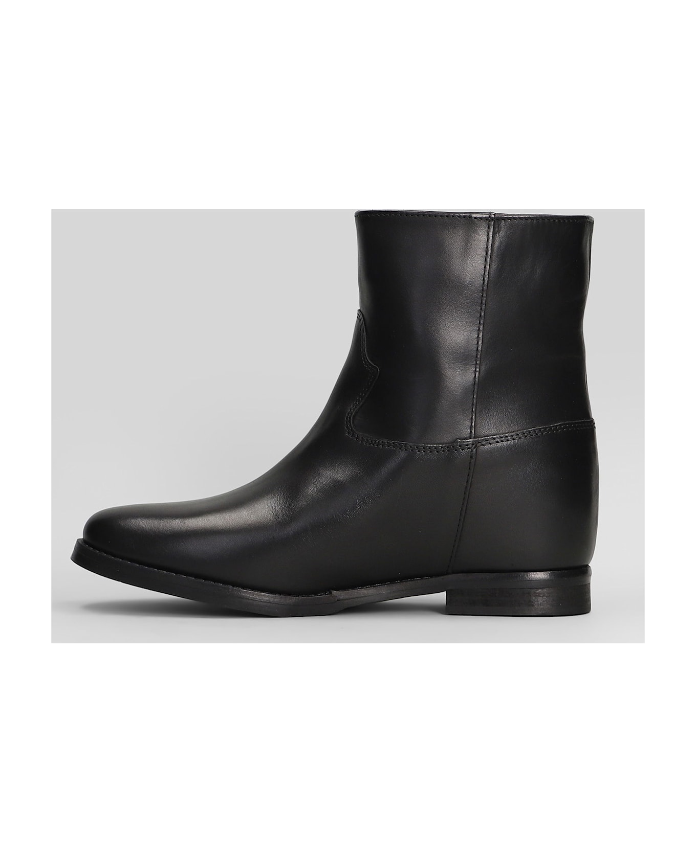 Julie Dee Ankle Boots Inside Wedge In Black Leather - black