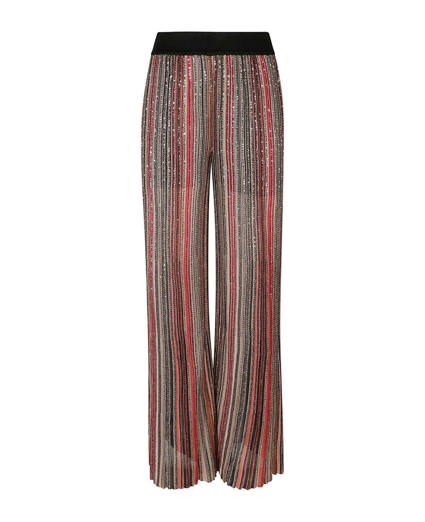 Missoni Embellished Stripe Trousers - mult.blk/rust/bei
