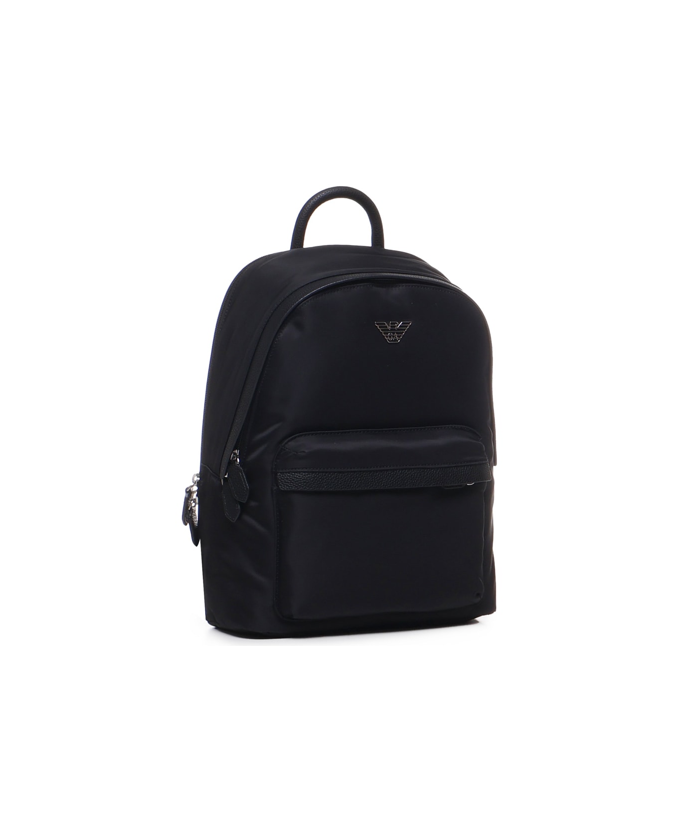 Emporio Armani Backpack With Logo Plaque - Black