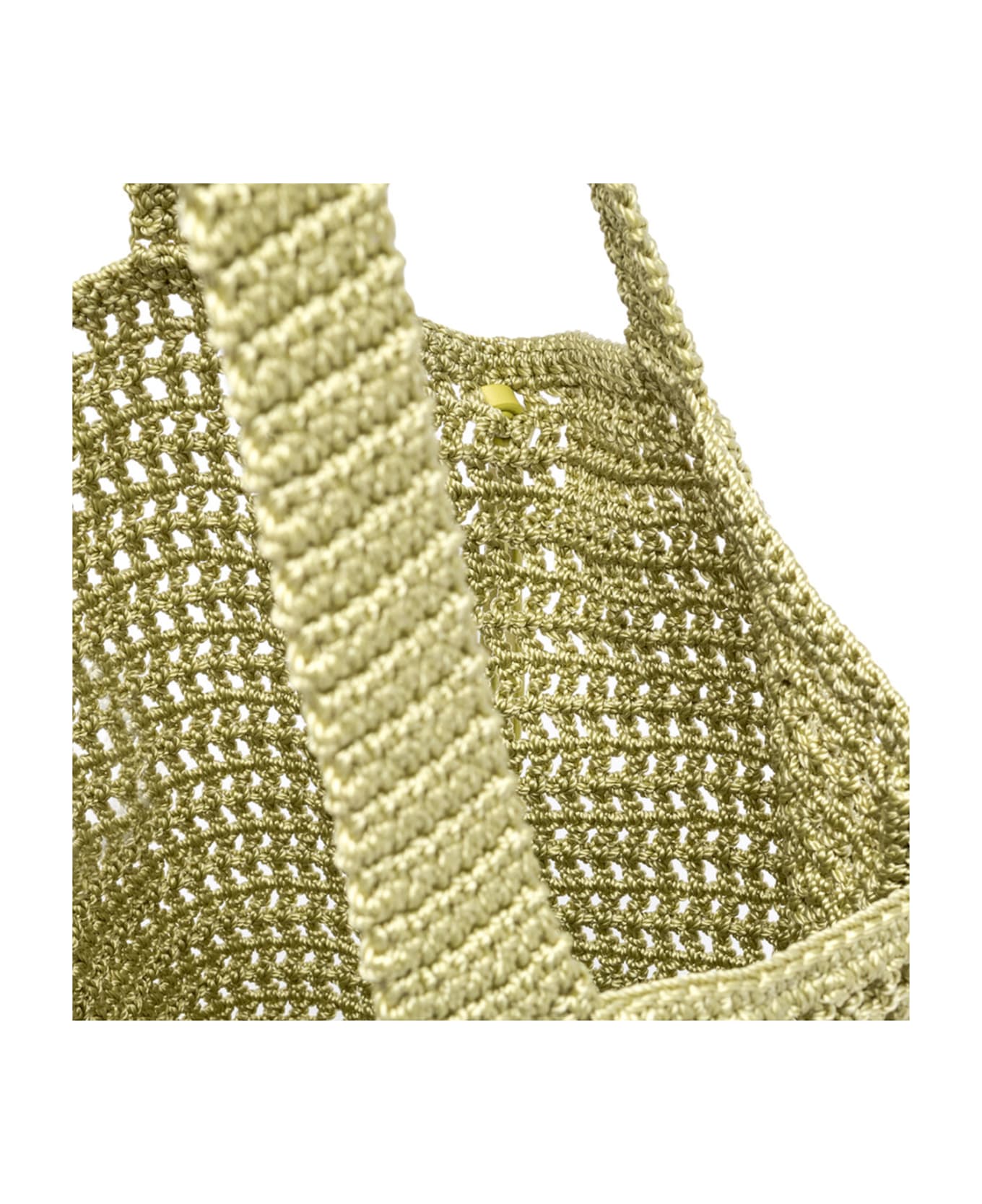 Gianni Chiarini Vittoria Yellow Shopping Bag In Crochet Fabric - SUNNY LIGHT トートバッグ