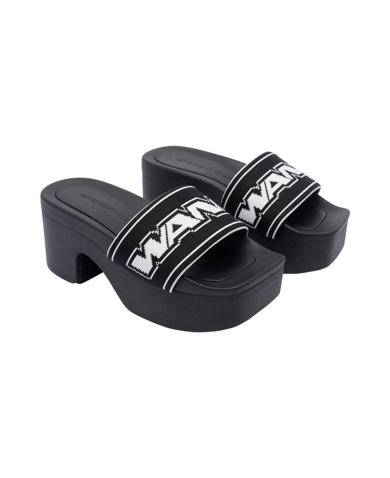 Alexander Wang Logo Plateau Sandals - BLACK