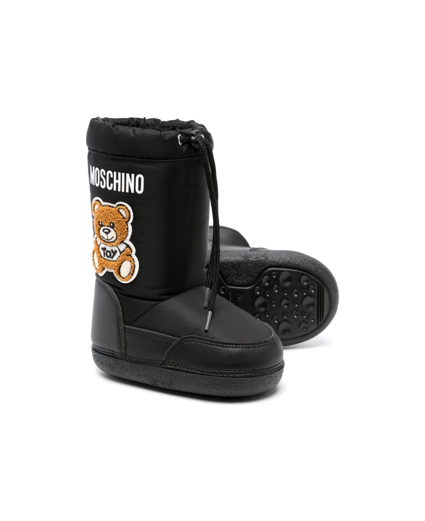 Moschino Teddy Bear Patch Snow Boots - Black