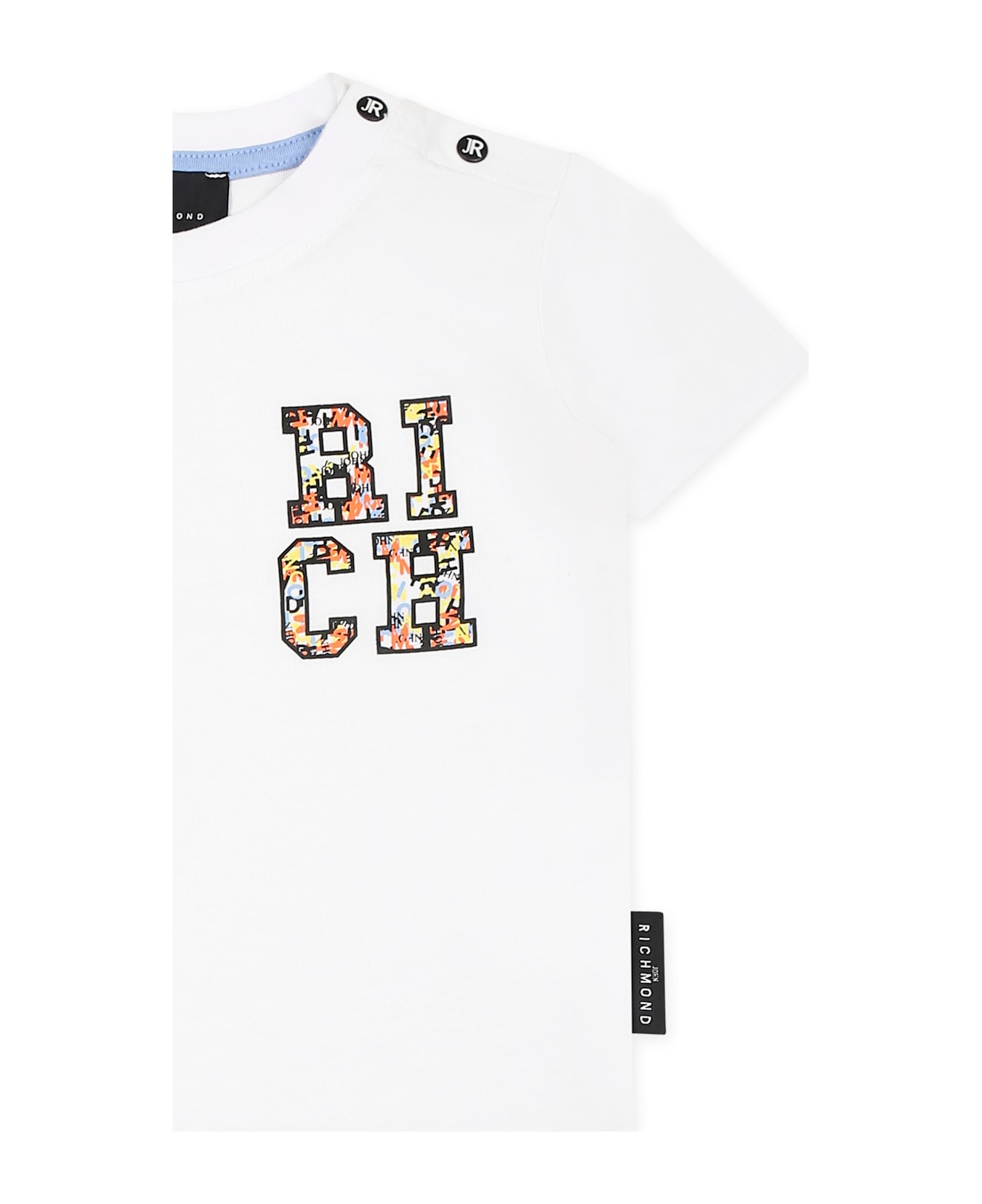 Richmond White Suit For Baby Boy With Logo - White