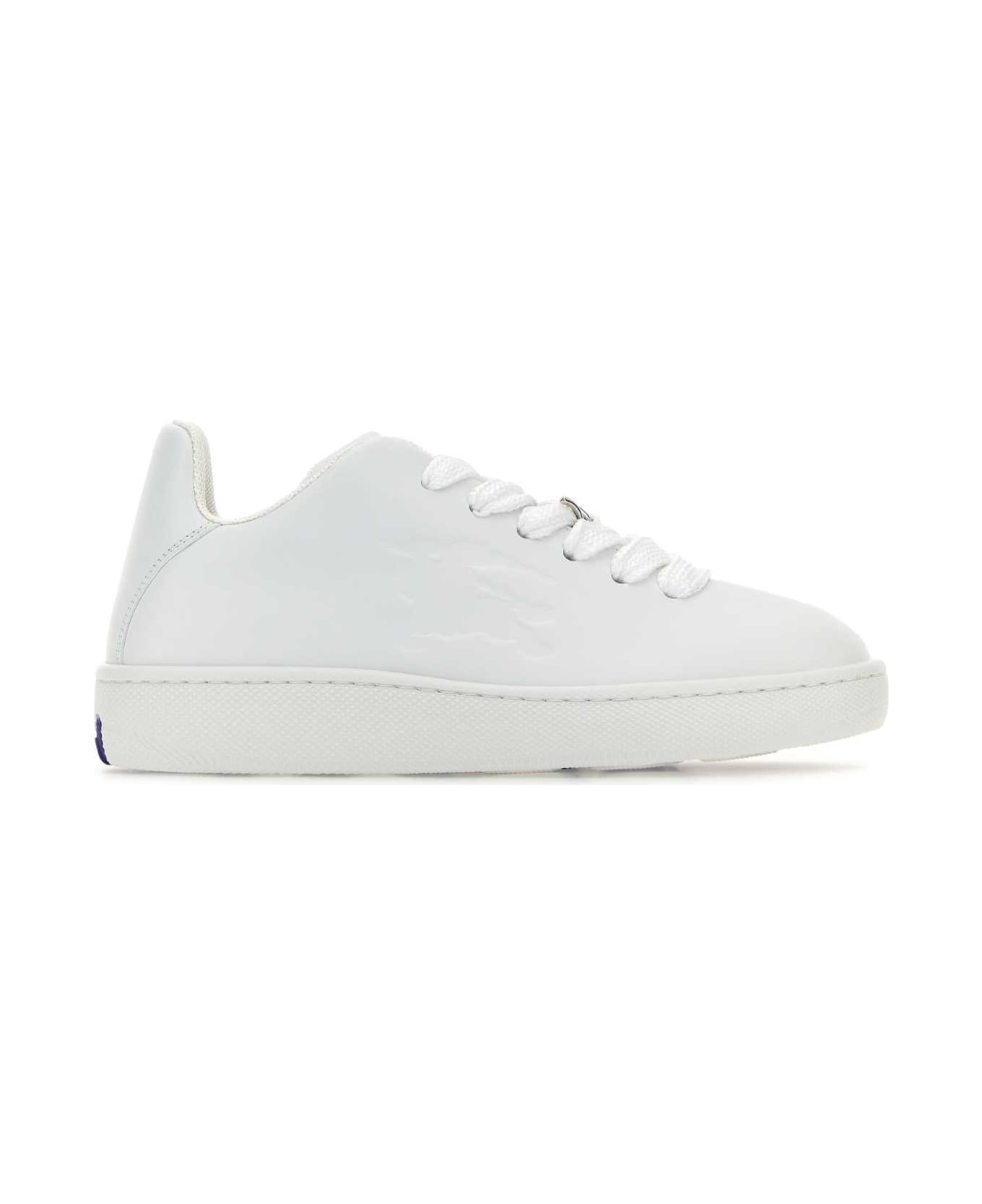 Burberry White Leather Sneakers - WHITE