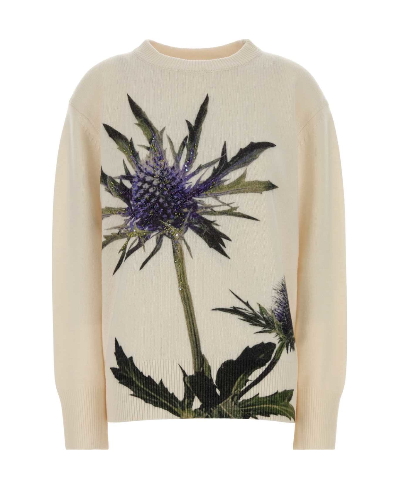 Blumarine Maglia Stampa Cardo - pearl wh/brillant bl