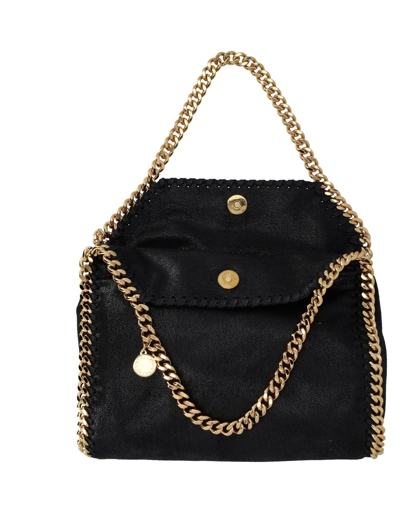 Stella McCartney Falabella Mini Tote Bag With Gold-chain - BLACK
