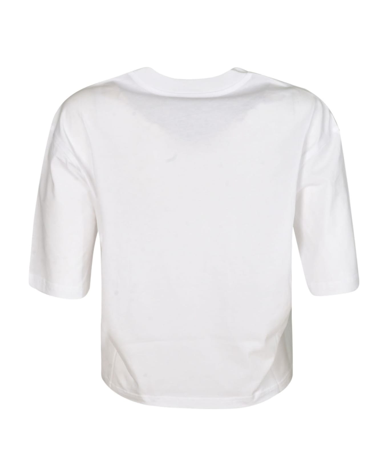 Moschino Bear Logo Cropped T-shirt - White