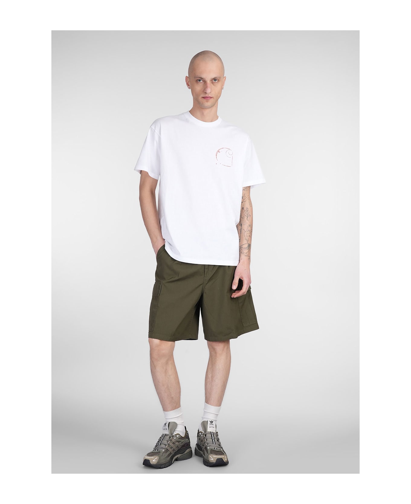 Carhartt Cole Cargo Short Shorts In Green Cotton - green