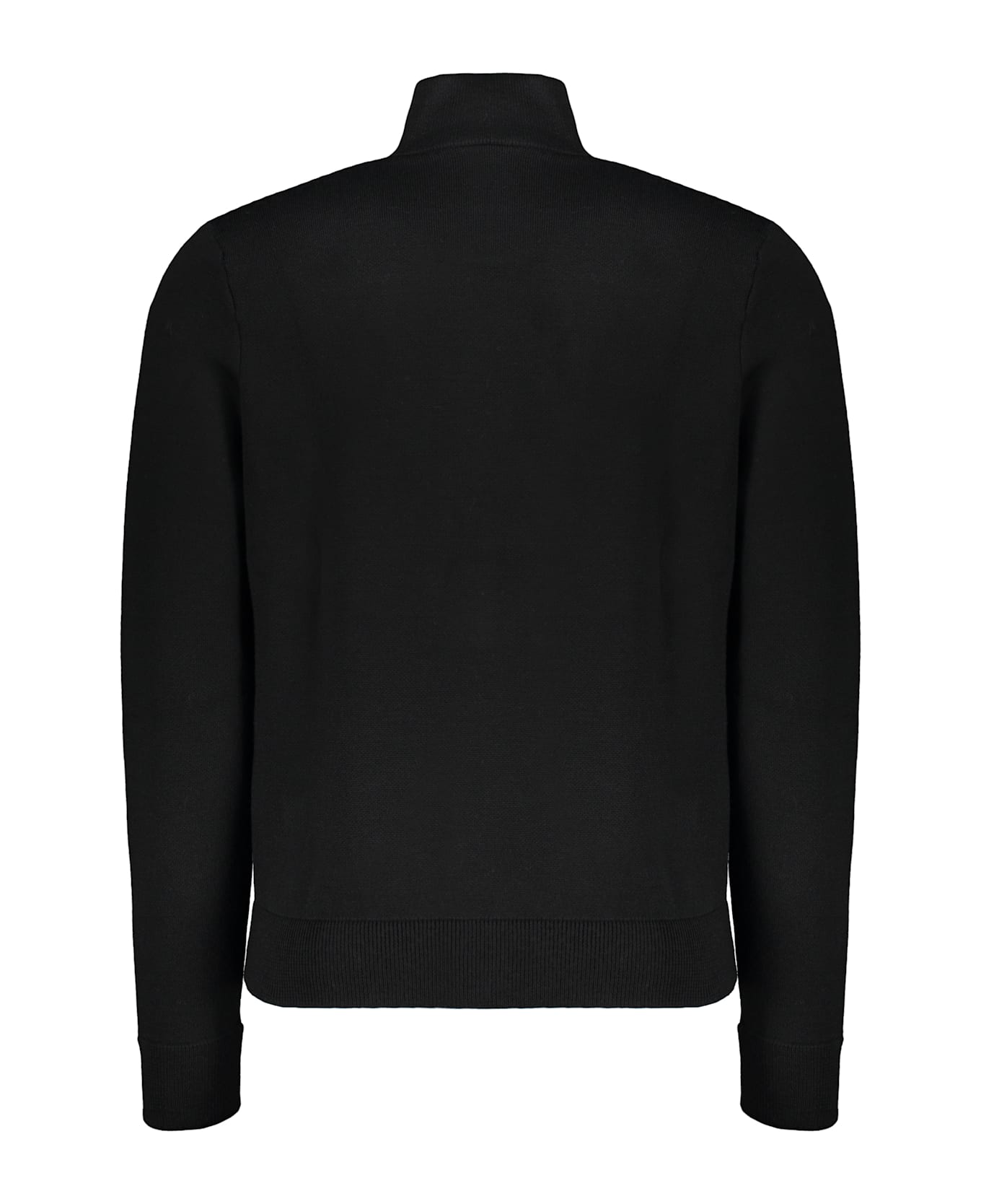 Moorer Elegant Black Knit Cardigan With Zip - black