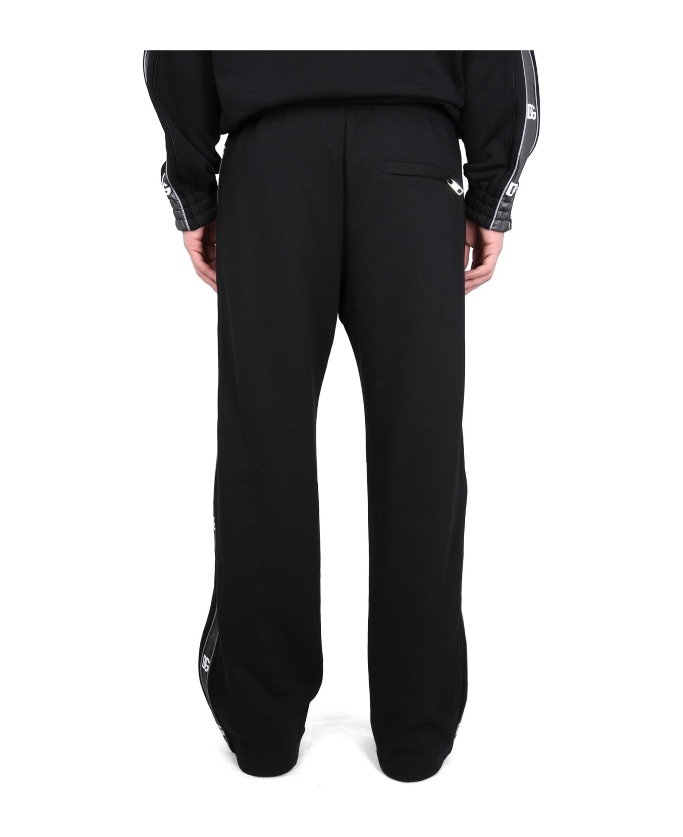 Dolce & Gabbana Jogging Pants With Logo Bands - Black