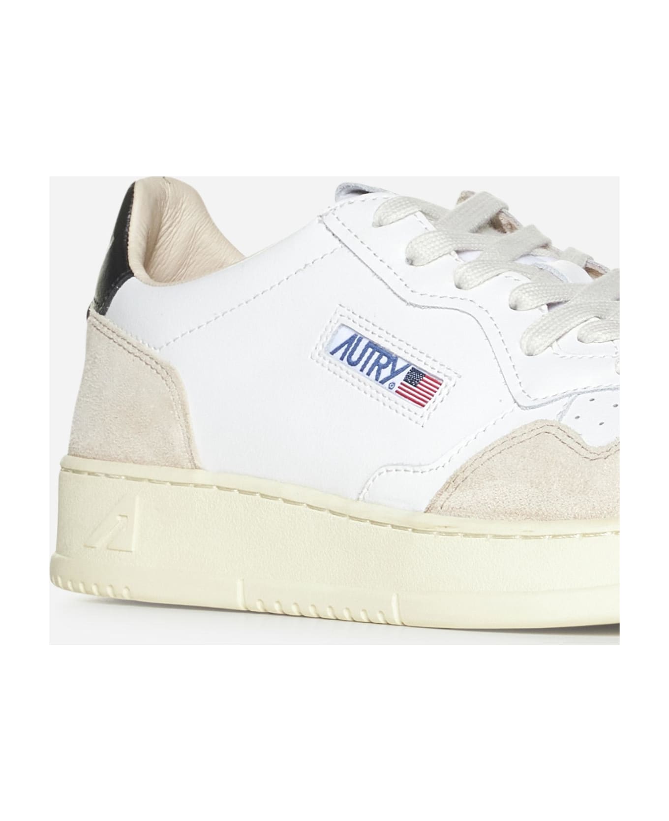 Autry Medalist Leather And Suede Sneakers - Bianco スニーカー