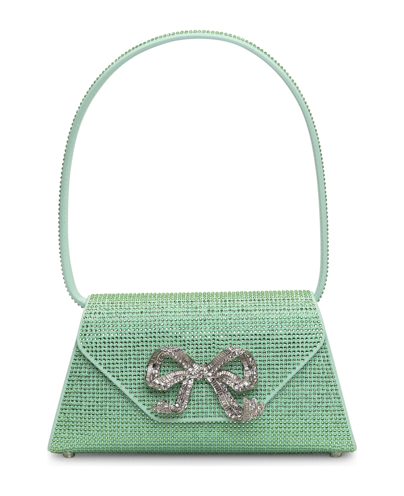 self-portrait Hotfix Bow Mini Bag - GREEN