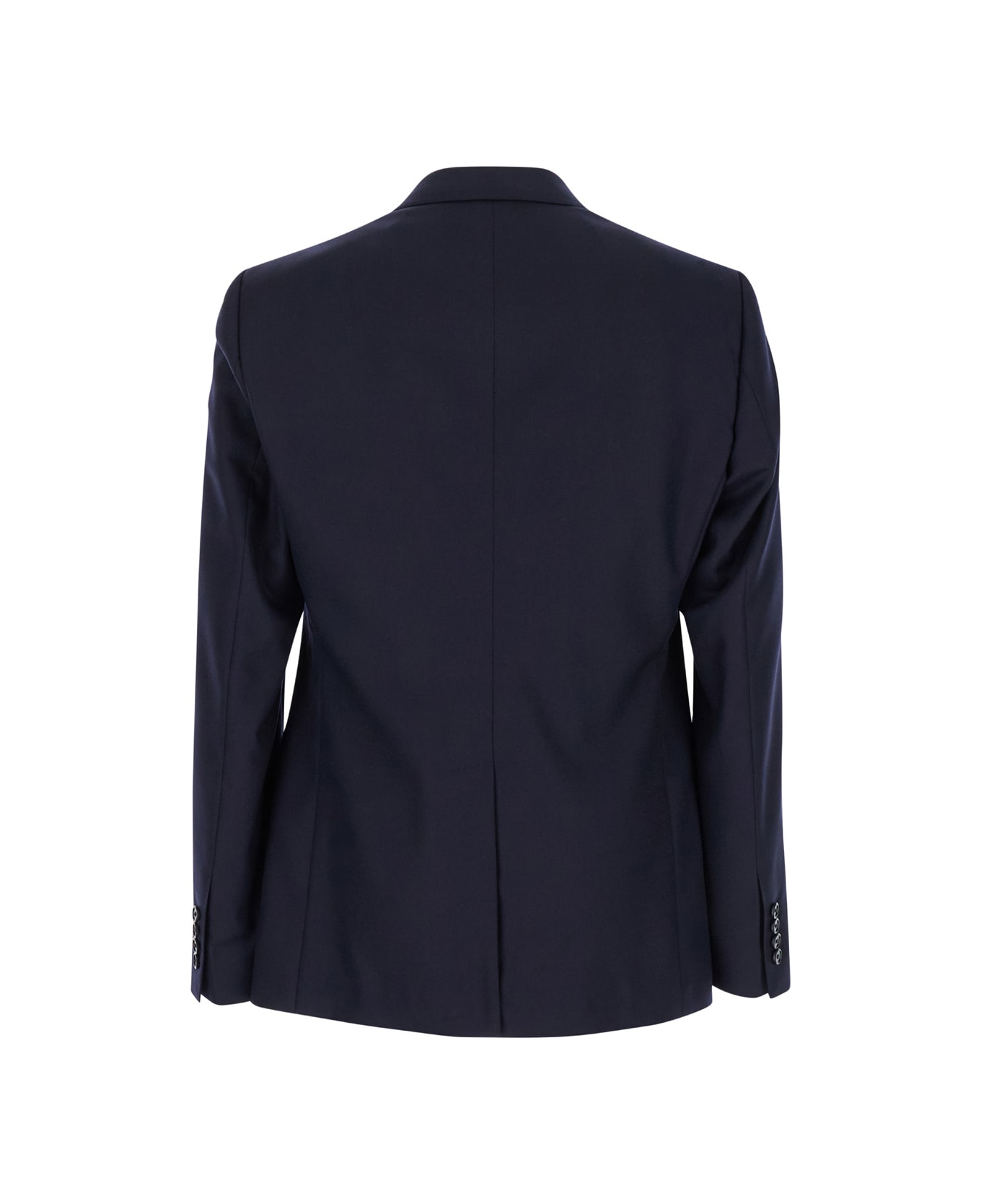 Dolce & Gabbana Blue Single-breasted Jacket With Peak Revers In Wool Man - Blu