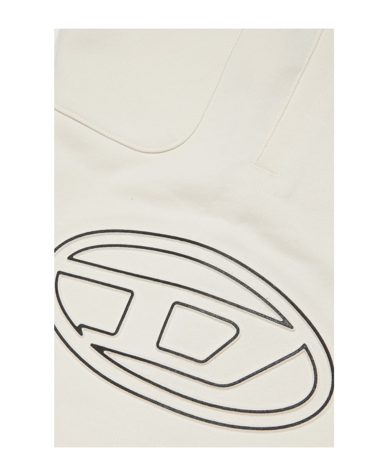 Diesel Pcurvbigoval Shorts Diesel Fleece Shorts With Oval D Logo - Bianco