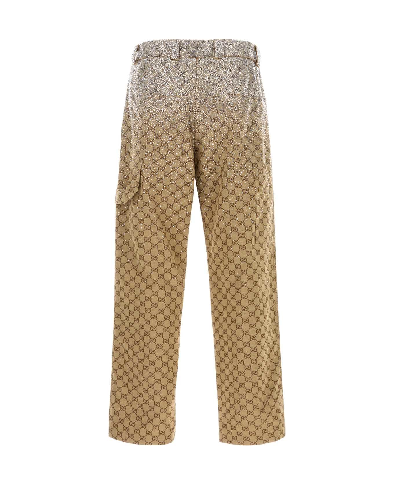 Gucci Gg Supreme Fabric Pant - CAMEL