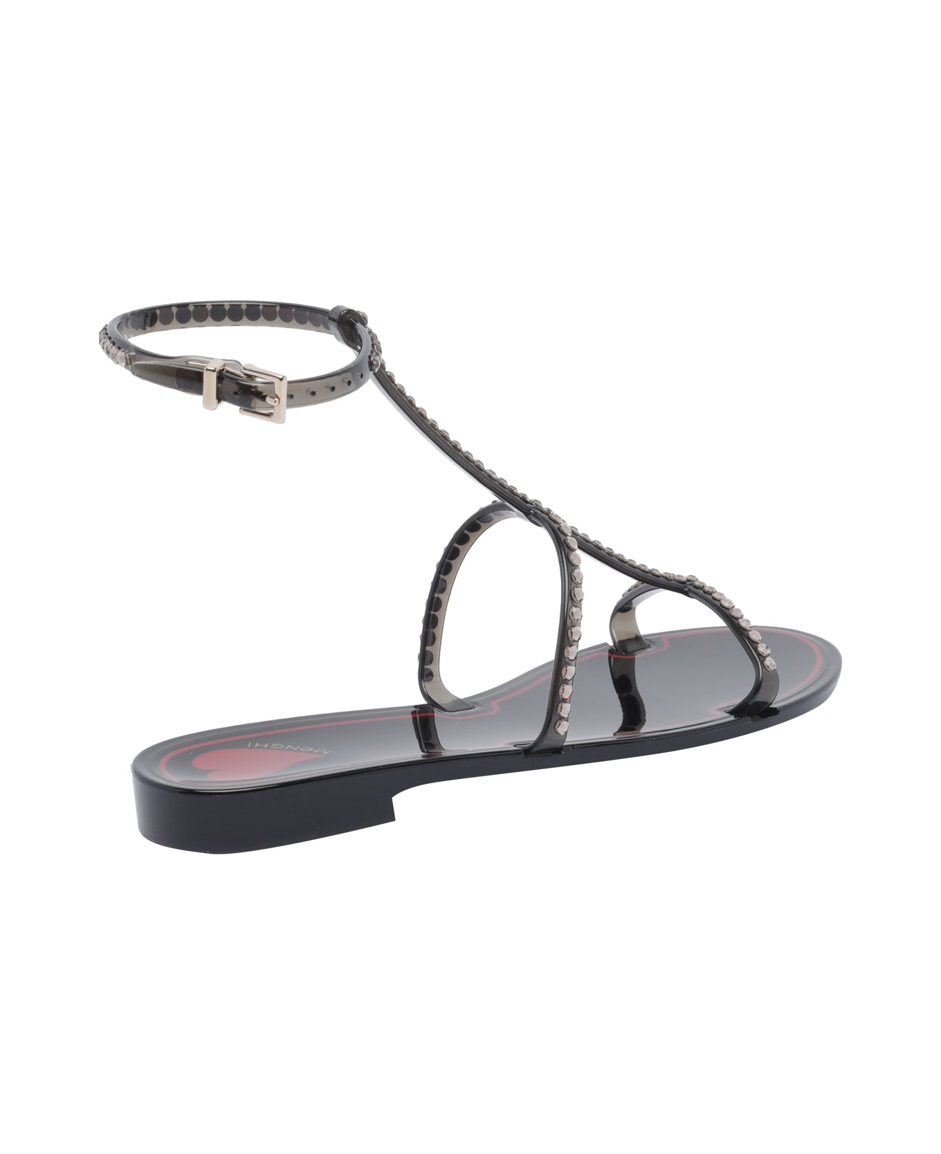 Menghi Rubber Sandals - Black