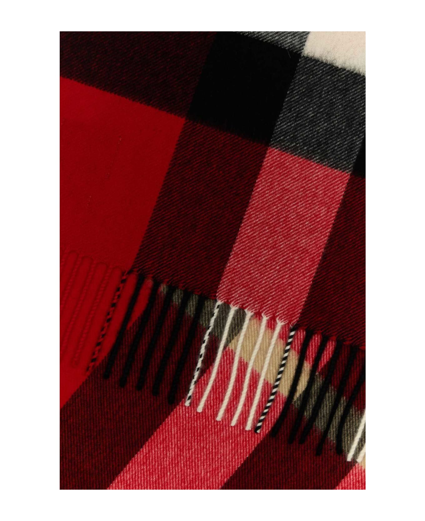 Burberry Embroidered Cashmere Scarf - RED スカーフ