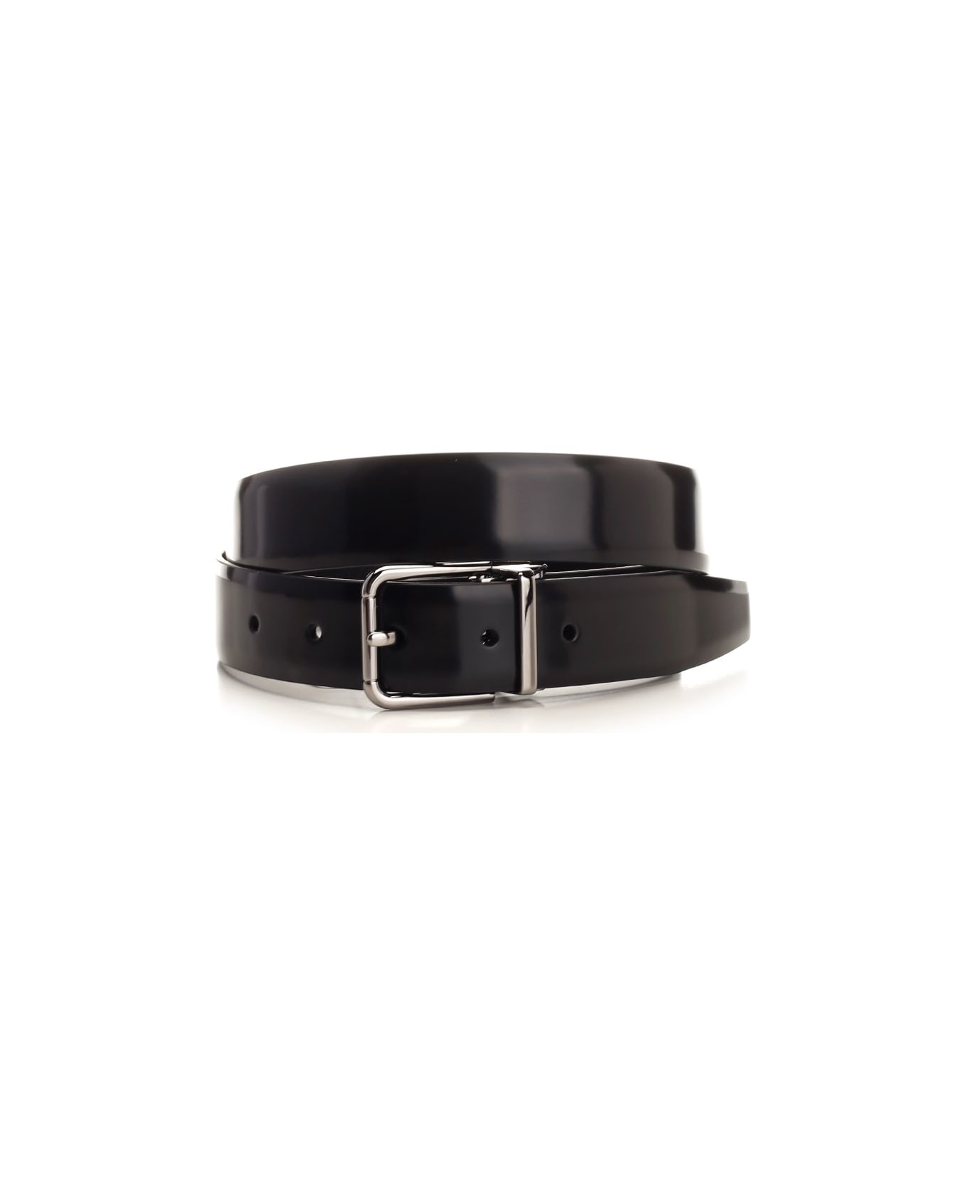 Dolce & Gabbana Glossy Black Belt - NERO