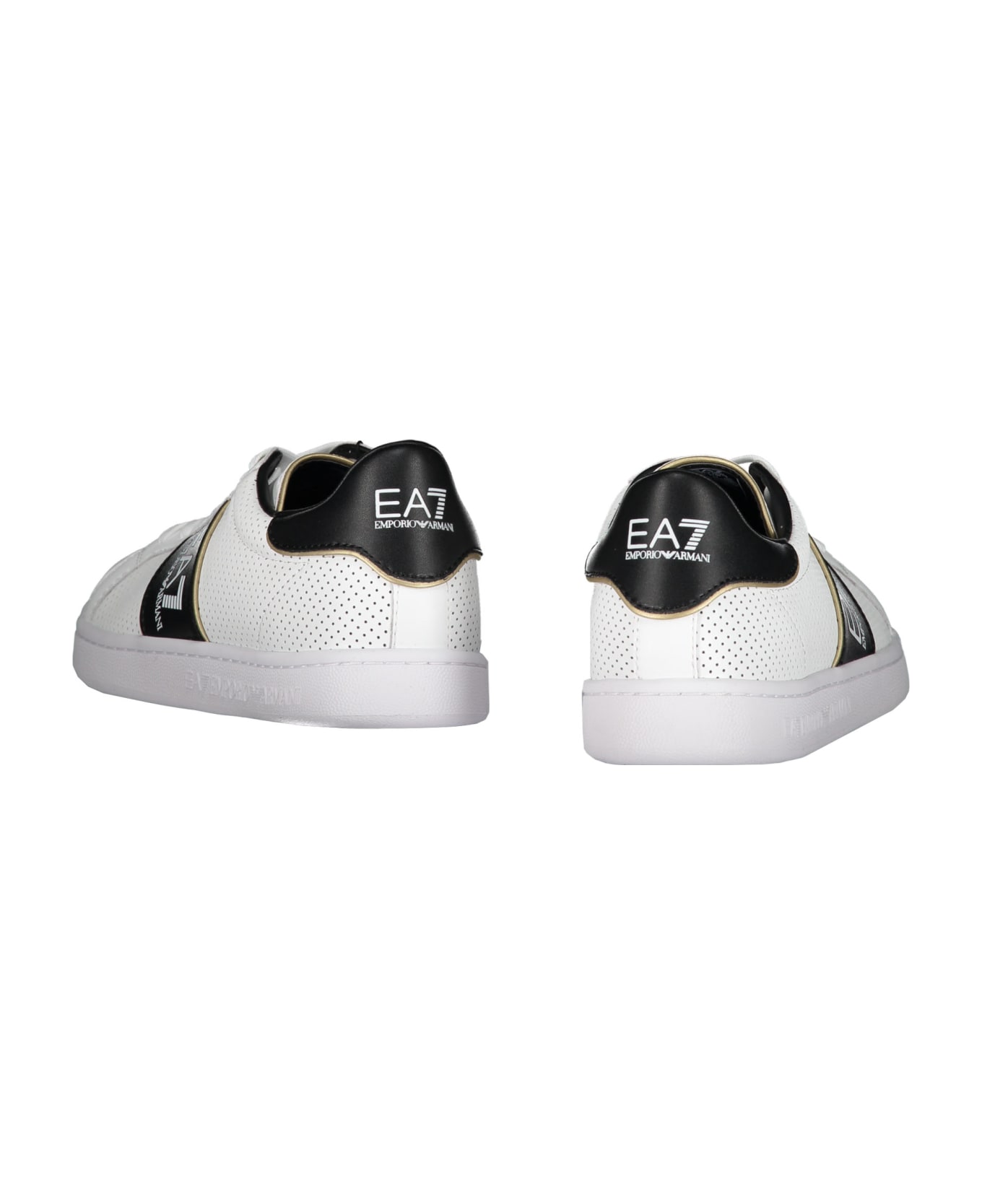 EA7 Leather Low-top Sneakers - White