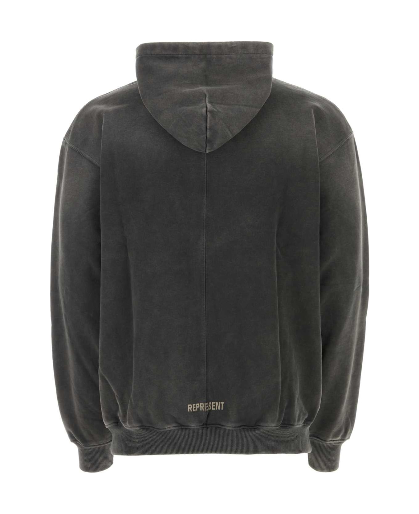 REPRESENT Black Cotton Sweatshirt - AGEDBLACK フリース