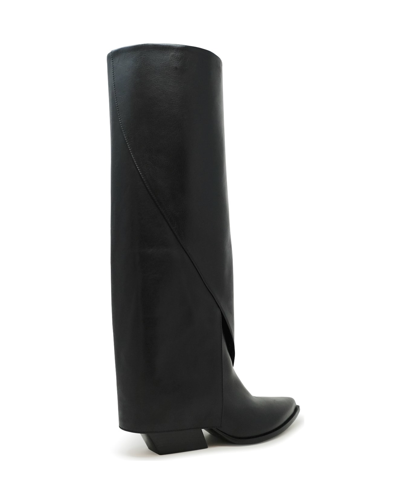 Elena Iachi Black Leather Boots - BLACK