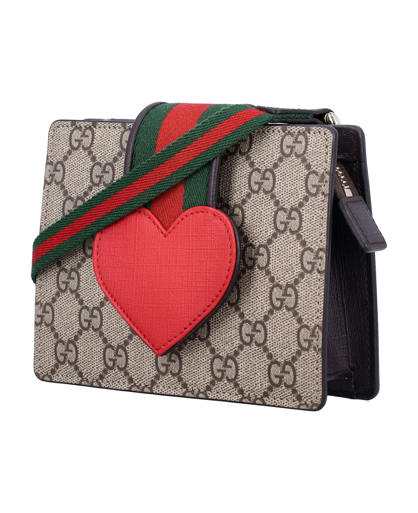 Gucci Kid - Gg Handbag With Heart - BEIGE