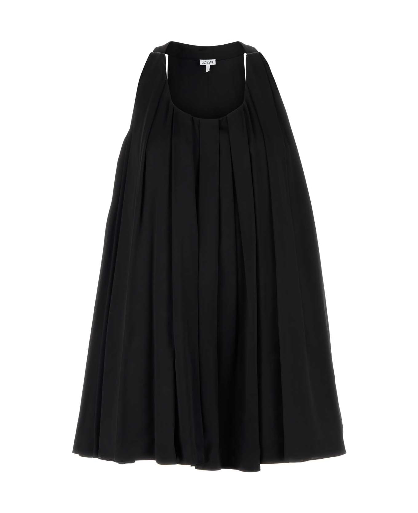 Loewe Black Satin Mini Dress - BLACK