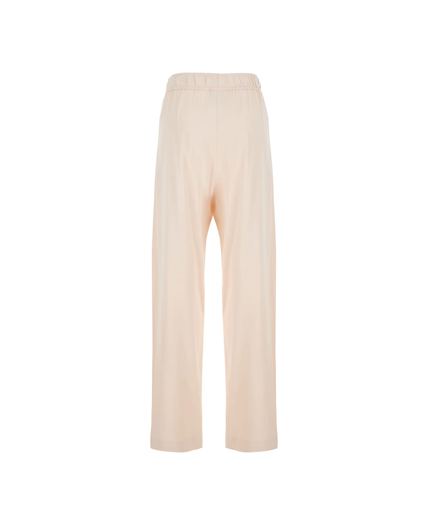 Merci Pink Pants With Elastic Waist And Pences In Viscose Blend Woman - Pink