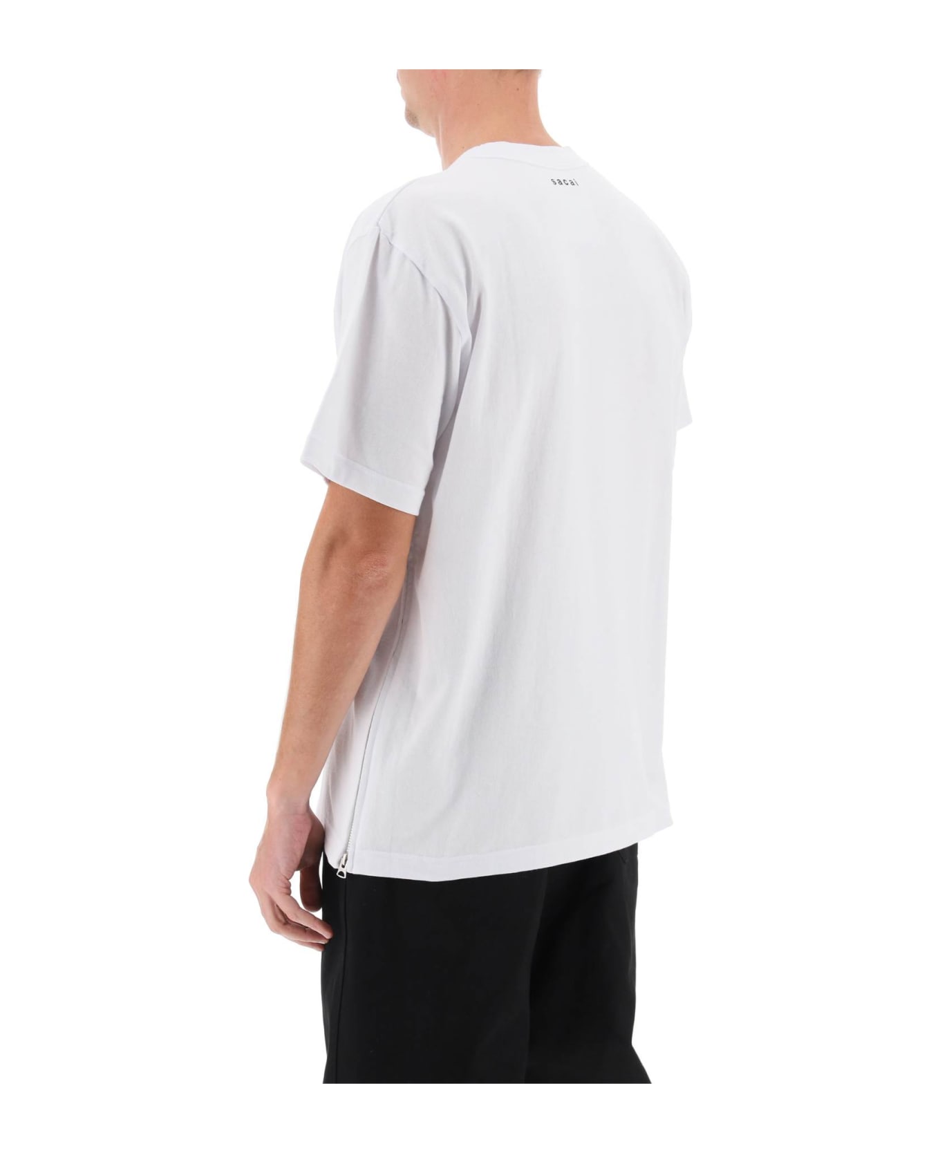 Sacai Side Zip T-shirt - WHITE