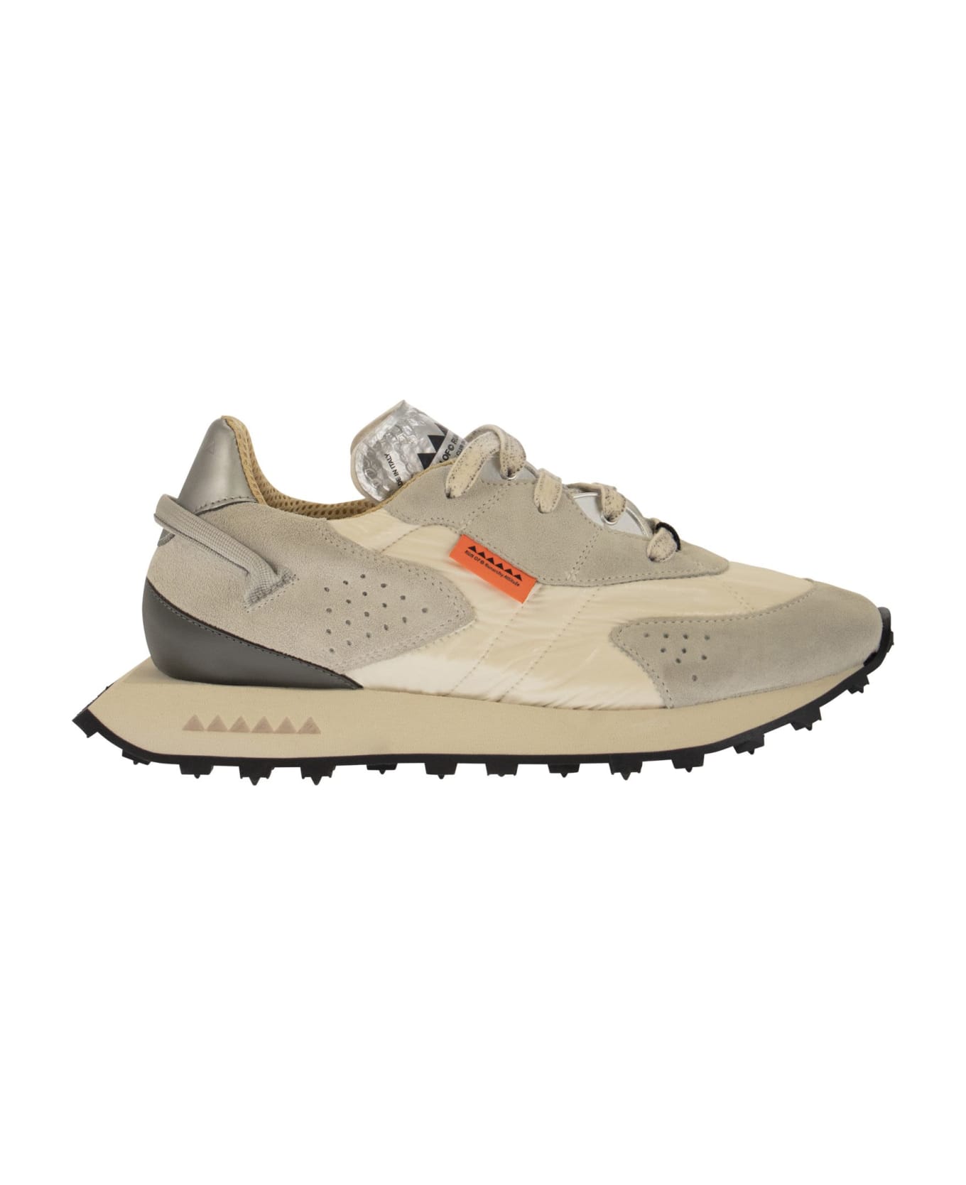 RUN OF Vaporix - Suede And Nylon Trainers - Sand