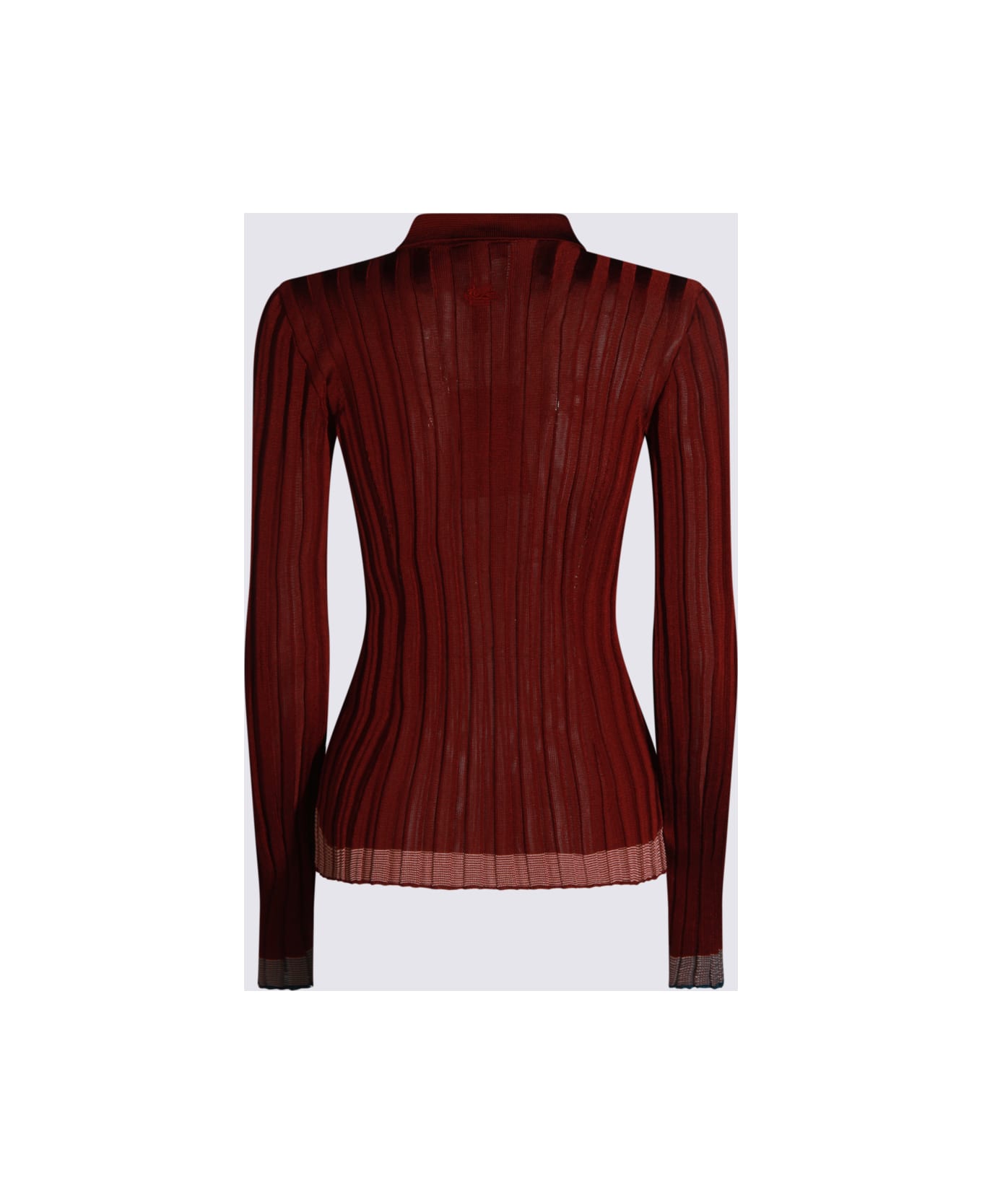 Etro Red Viscose Polo Shirt - AUBERGINE