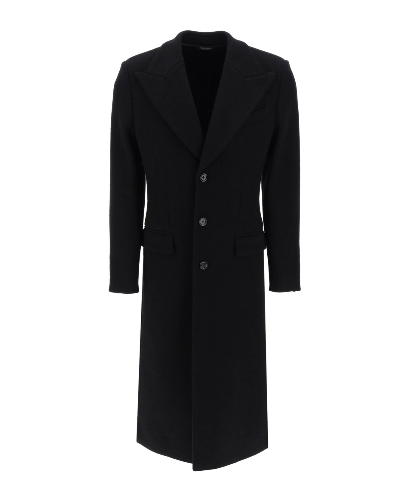 Dolce & Gabbana Long Single-breasted Deconstructed Coat - Black