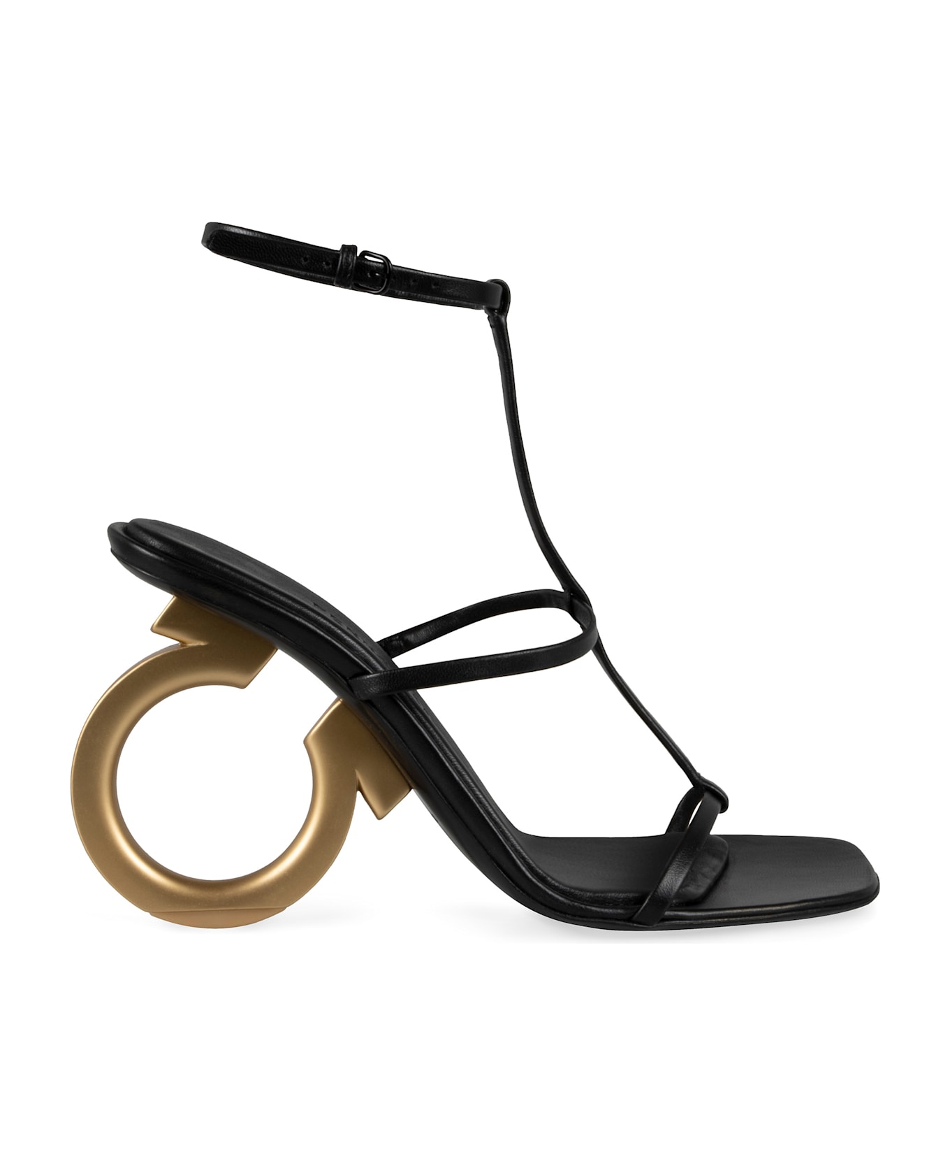 Ferragamo Elina Leather Sandals - black