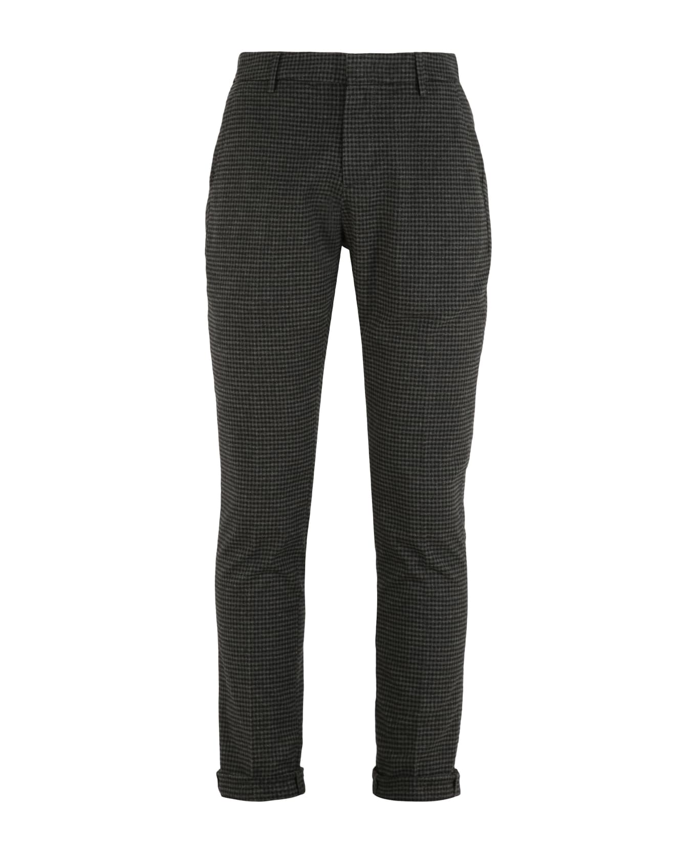 Dondup Gaubert Checked Cotton Trousers - grey