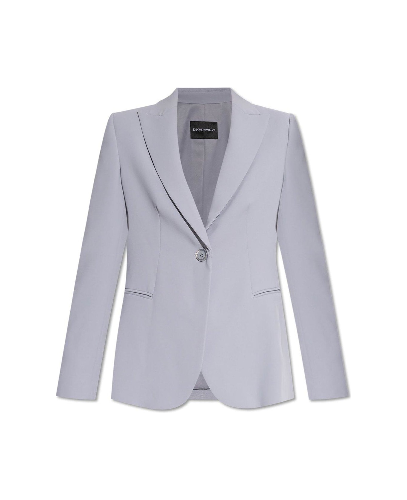 Emporio Armani Blazer With Closed Lapels - Moon Grey