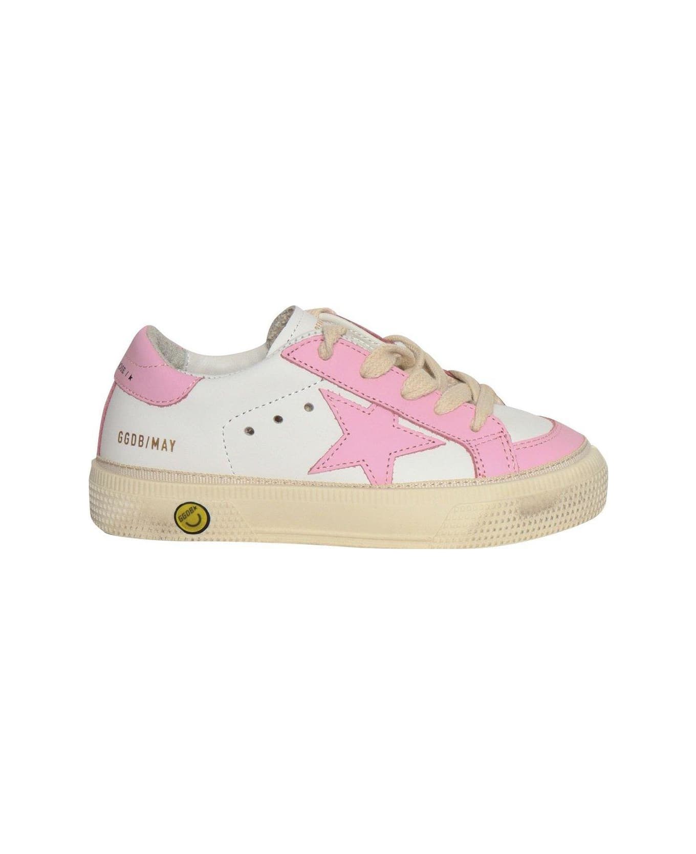 Golden Goose Young May Star Patch Sneakers - Bianco/rosa