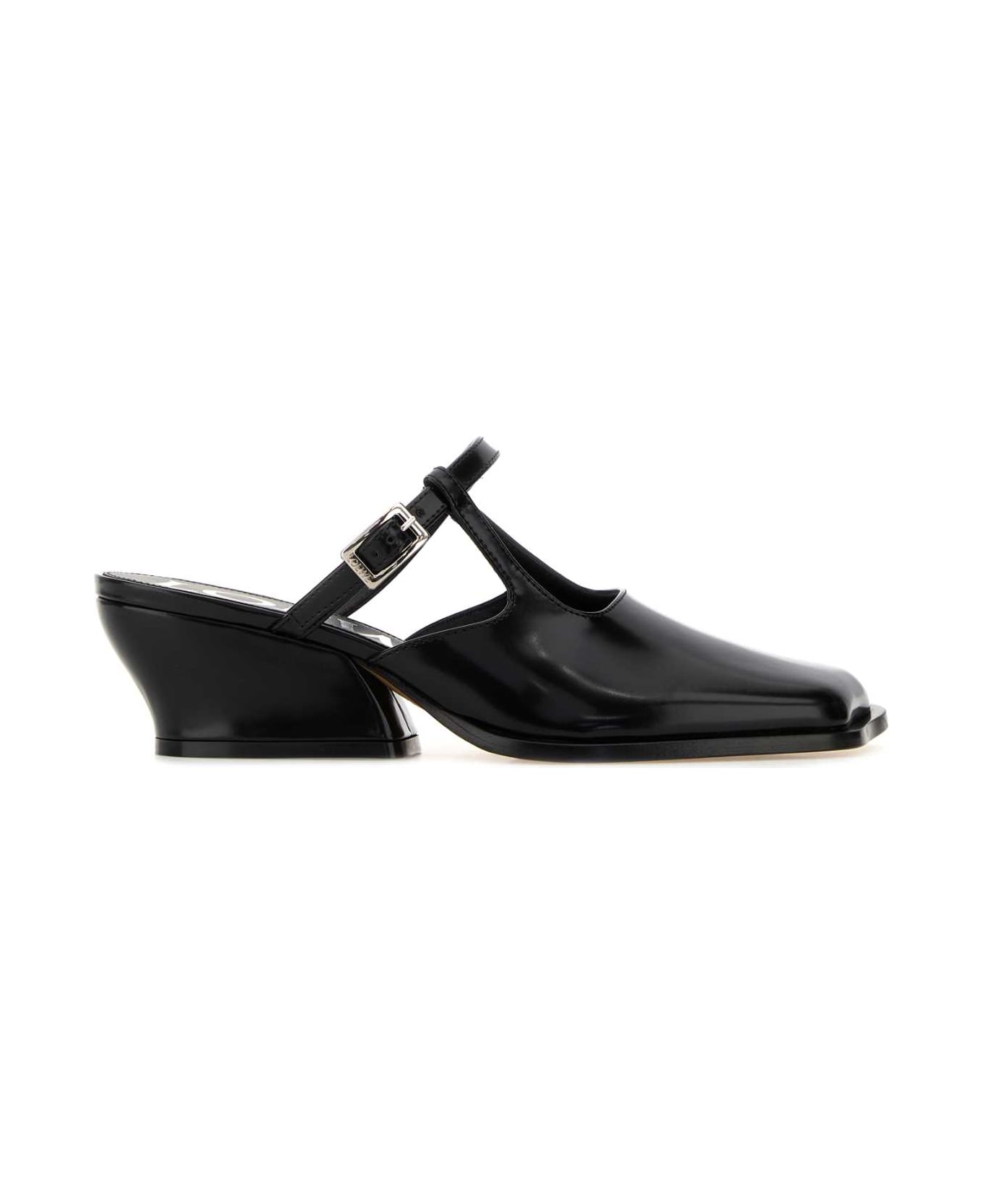 Loewe Black Leather Onda Mules - BLACK