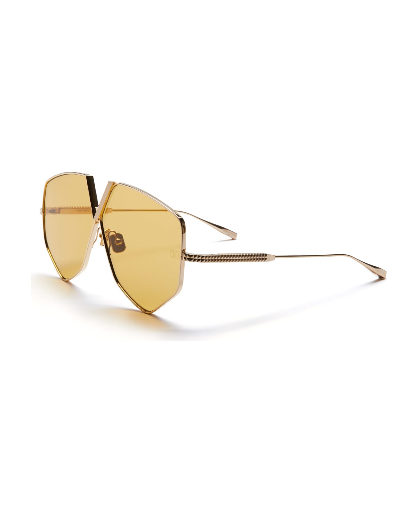 Valentino Eyewear Hexagon - Light Gold Sunglasses - Gold