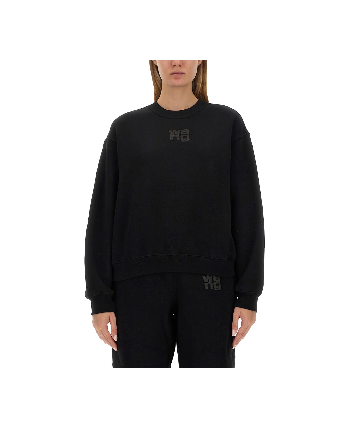 T by Alexander Wang Essential Sweatshirt - BLACK