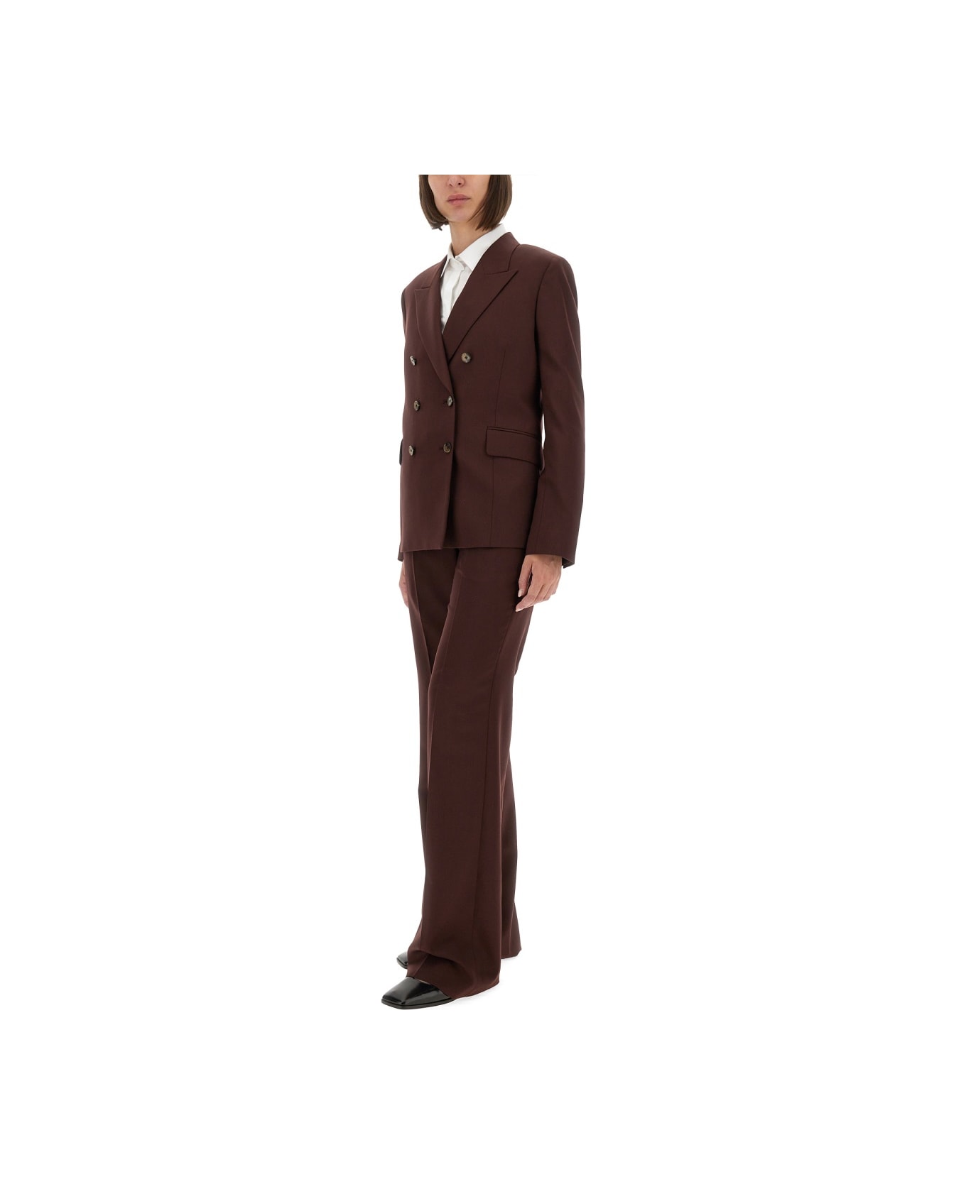 Paul Smith Double-breasted Wool Blazer - BORDEAUX