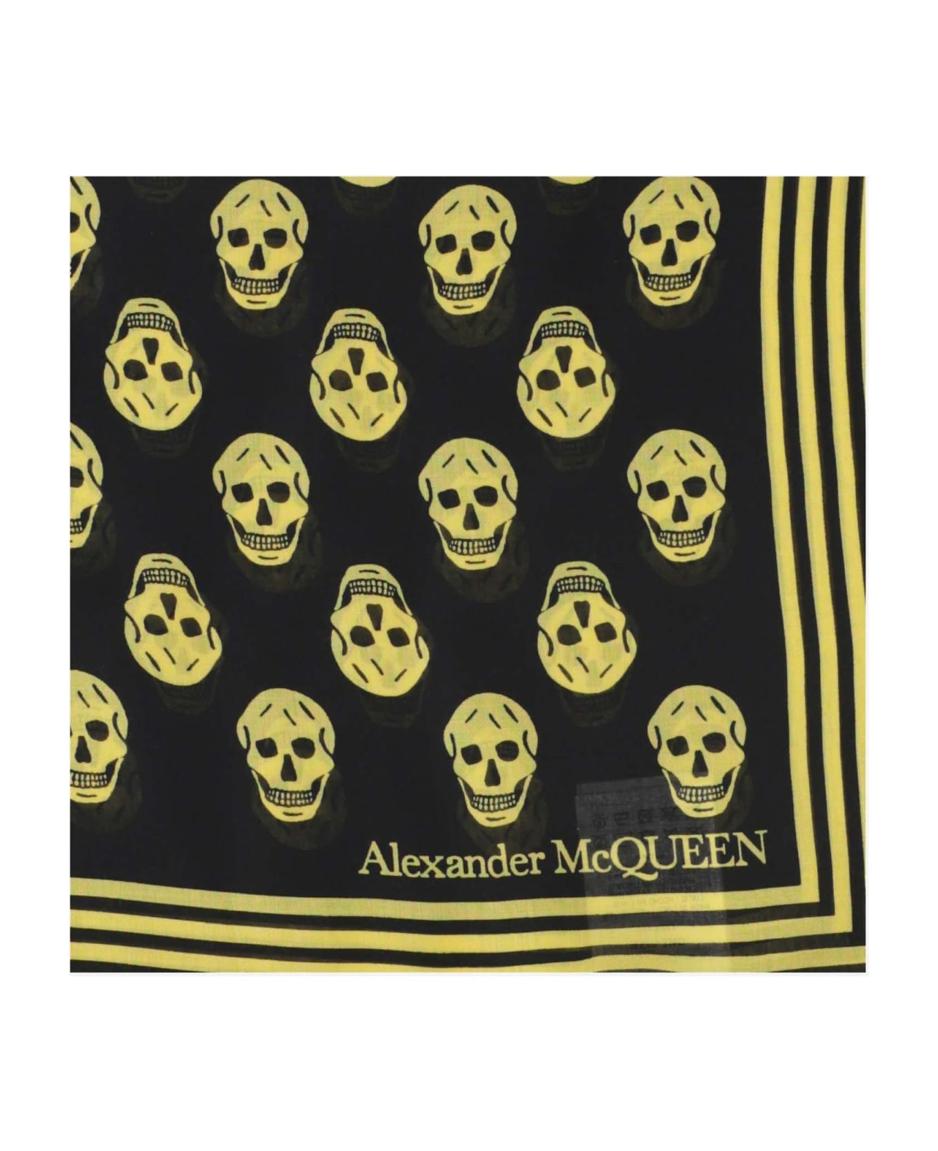 Alexander McQueen Skull Printed Fringed Scarf - Giallo