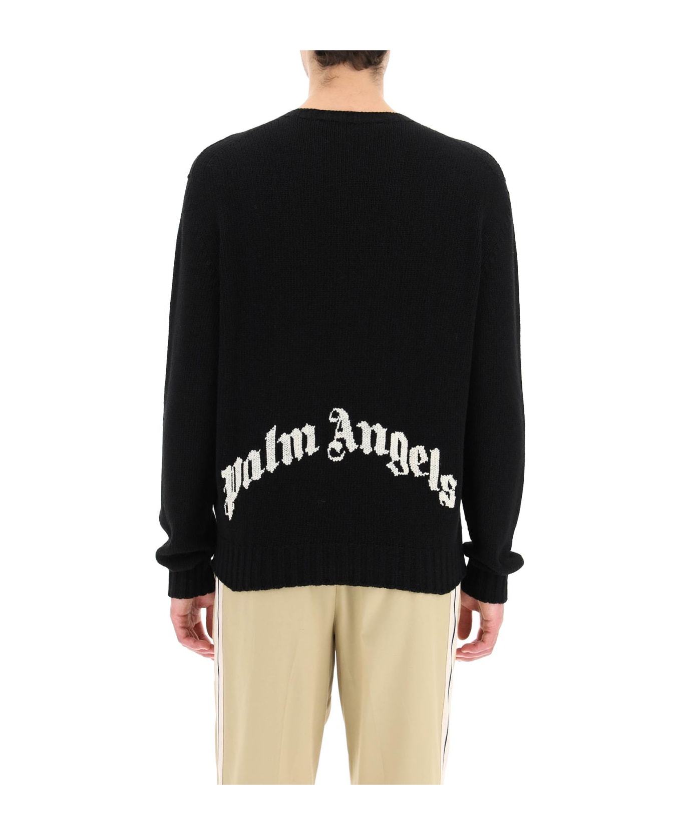 Palm Angels Curved Logo Sweater - Black
