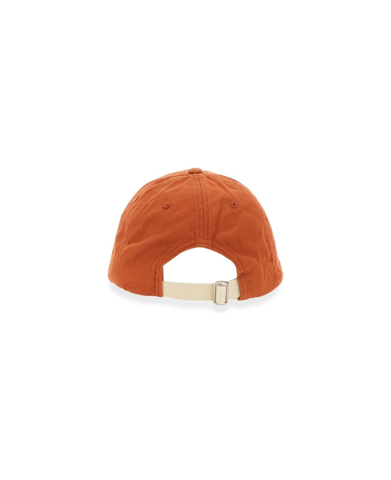 Acne Studios Logo Embroidered Twill Cap - ORANGE
