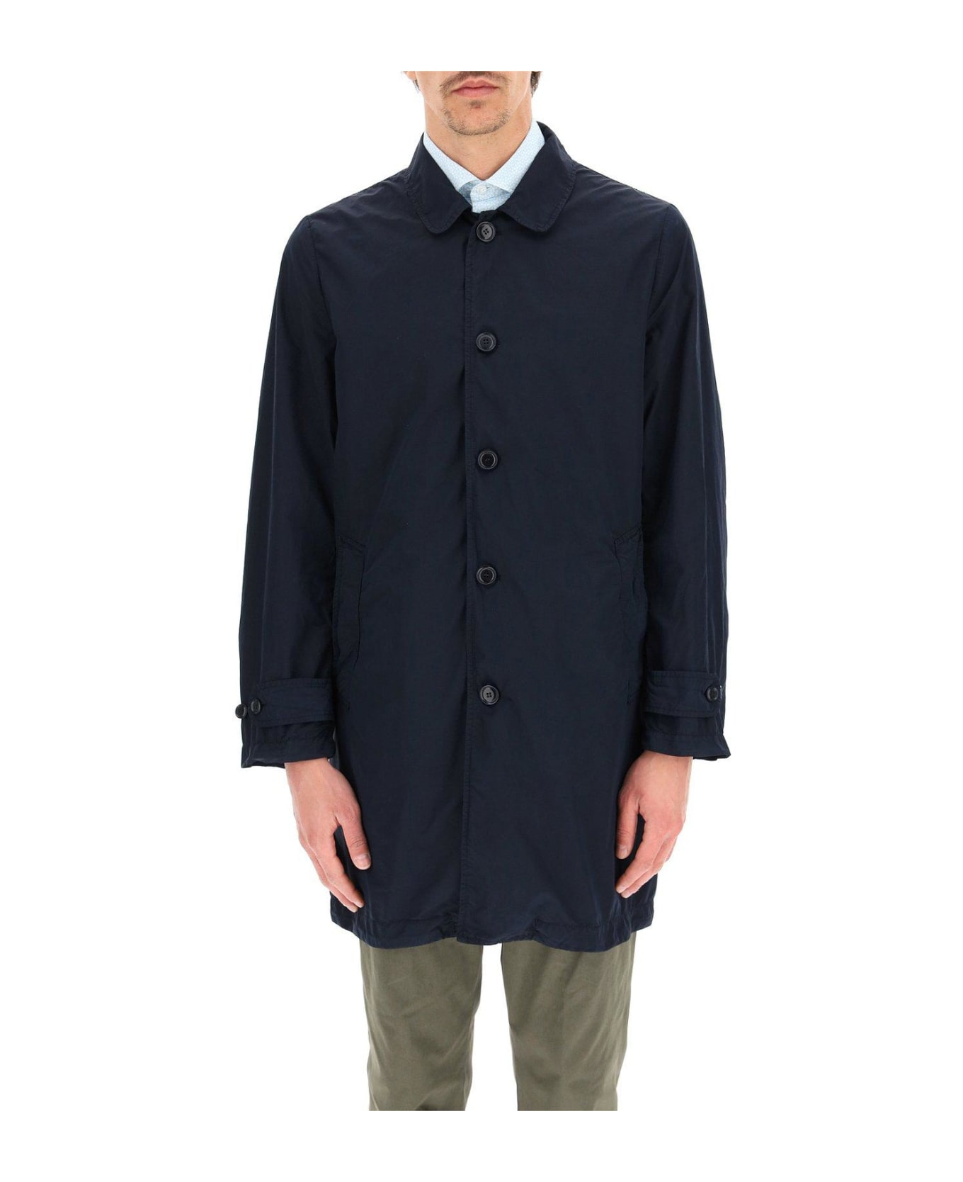 Aspesi Mid-length Single-breasted Coat - Navy コート