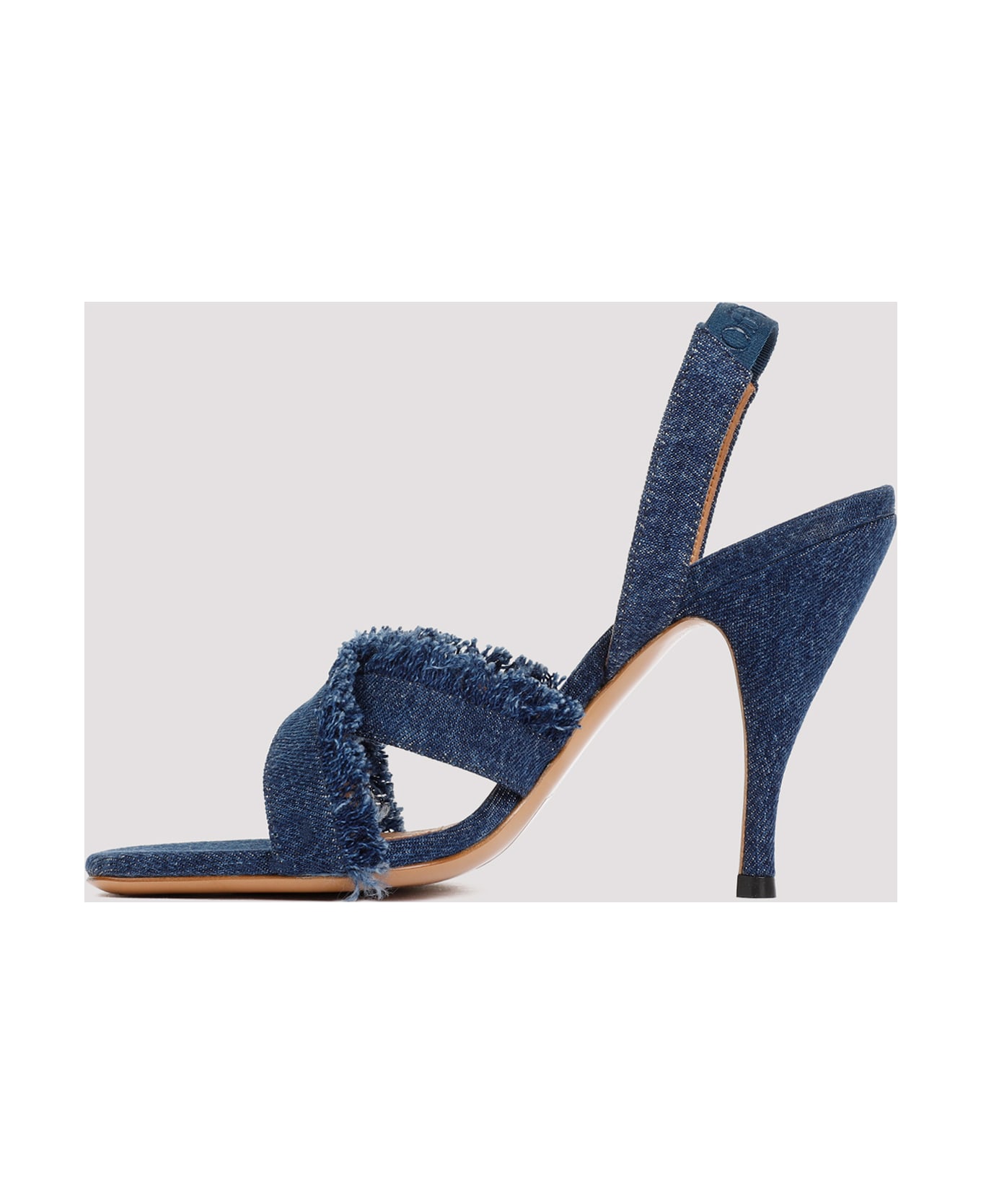 Off-White Curvy Heel Denim Sandal - Blue A Blu