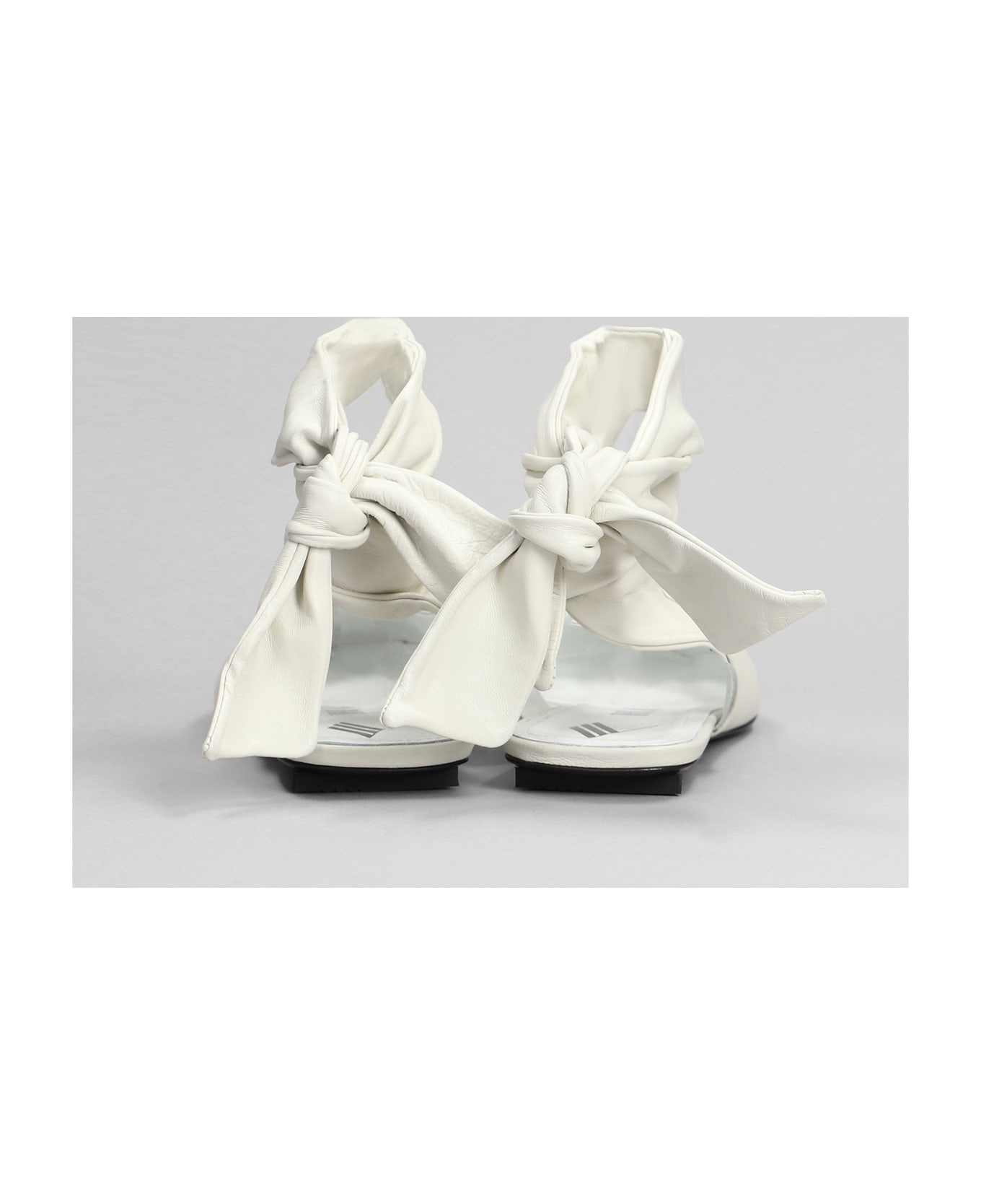 The Attico Cloe Ballet Flats In White Leather - white